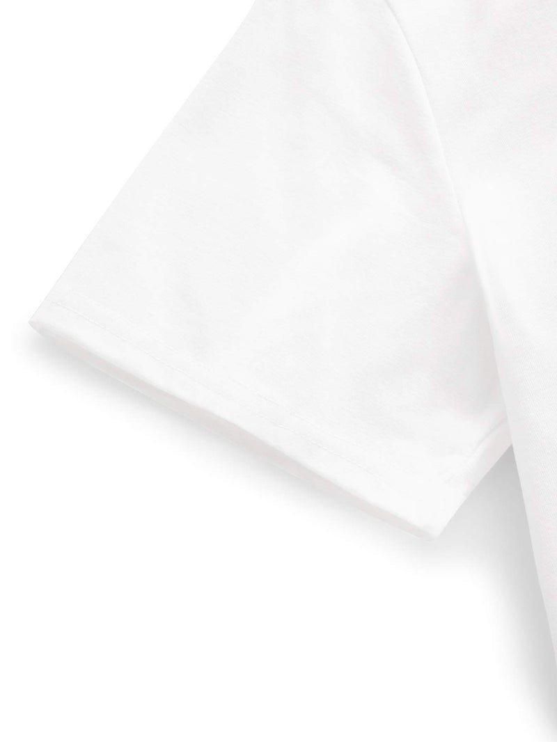 SweatyRocks Women's Casual V Neck Short Sleeve Basic Solid Crop Top T-Shirt White L - Image 4